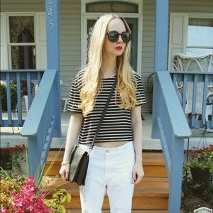 Black & White Striped Top